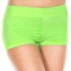 Music Legs Stretch Booty Shorts - Neon Green Booty Shorts & Bottoms