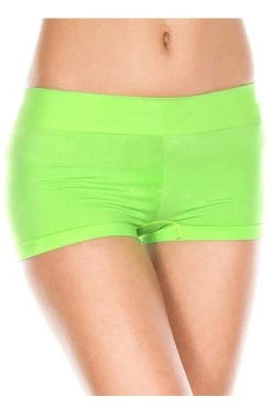 Music Legs Stretch Booty Shorts - Neon Green Booty Shorts & Bottoms