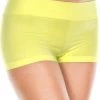 Music Legs Booty Shorts & Bottoms Stretch Booty Shorts - Neon Yellow