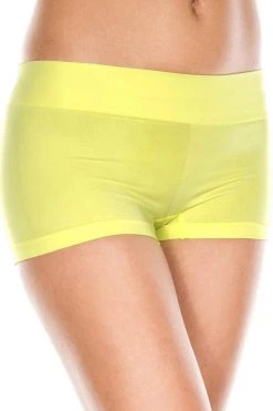 Music Legs Booty Shorts & Bottoms Stretch Booty Shorts - Neon Yellow