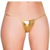 Roma Metallic Gold 'Y' Back Micro Thong Bikini Bottom Dancewear