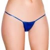 Roma Metallic Royal Blue 'Y' Back Micro Thong Bikini Bottom