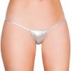 Roma Dancewear Metallic Silver 'Y' Back Micro Thong Bikini Bottom 2 Roma Dancewear Metallic Silver 'Y' Back Micro Thong Bikini Bottom