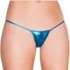 Roma Metallic Turquoise 'Y' Back Micro Thong Bikini Bottom