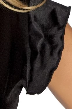 Roma School Girl Outfits Black Ruffle Tie Top