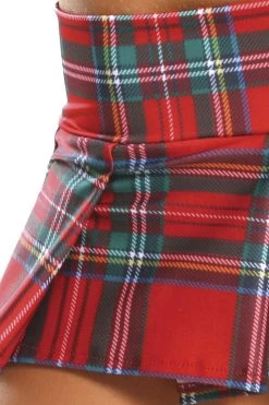 Roma Pleated School Girl Skirt - Red