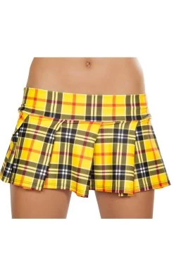 Roma Pleated School Girl Skirt - Yellow School Girl Outfits