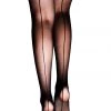 Kixies Hosiery Sheer Black Luxury Stockings W/ Backseams