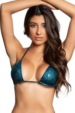 Midnight Ballerina Aqua Twinkle Micro Triangle Top Dancewear