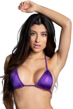 Midnight Ballerina Dancewear Purple Twinkle Micro Triangle Top