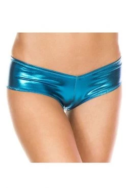 Music Legs Micro Metallic Booty Shorts - Blue Dancewear