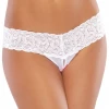 Coquette Peek-A-Boo Satin Bow Panty- White