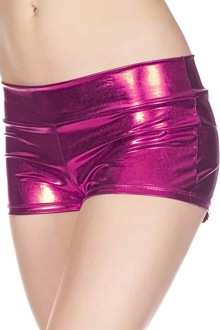 Music Legs Dancewear Metallic Mini Booty Shorts - Fuchsia 3 Music Legs Dancewear Metallic Mini Booty Shorts - Fuchsia