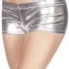 Music Legs Metallic Mini Booty Shorts - Silver Dancewear