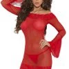 Elegant Moments Red Off The Shoulder Bell Sleeved Babydoll Lingerie 2 Elegant Moments Red Off The Shoulder Bell Sleeved Babydoll Lingerie