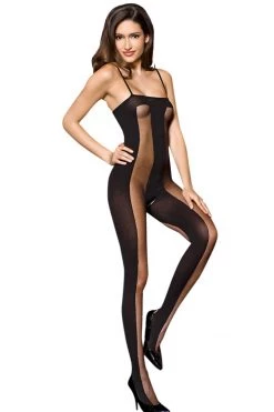 Music Legs Wide Vertical Striped Body Stocking Bodystocking Lingerie