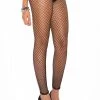 Elegant Moments Black Footless Fishnet Pantyhose