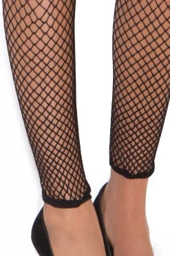 Elegant Moments Black Footless Fishnet Pantyhose