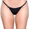 Be Wicked Lingerie Black Thong Panty With Satin Bows