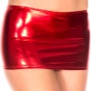 Music Legs Latex Lingerie Red Metallic Mini Skirt