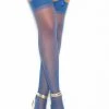 Elegant Moments Royal Blue Sheer Thigh High Leggings