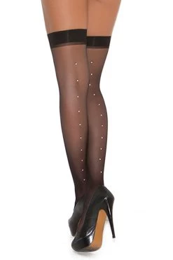 Elegant Moments Sheer Thigh High W/ Rhinestones Hosiery
