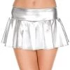 Music Legs Latex Lingerie Wet Look Silver Pleated Mini Skirt 1 Music Legs Latex Lingerie Wet Look Silver Pleated Mini Skirt
