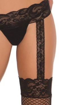 Elegant Moments Diamond Net Stockings With Lace Garterbelt Best Sellers