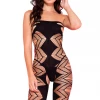 Music Legs Bodystocking Lingerie Strapless Zigzag Crotchless Bodystocking
