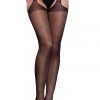 Be Wicked Sheer Black Suspender Hose