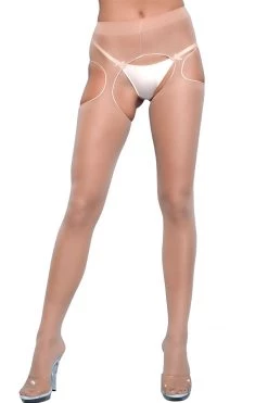 Be Wicked Sheer Nude Suspender Hose Hosiery