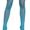 Be Wicked Banded Turquoise Fishnet Thigh Highs
