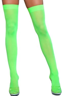 Be Wicked Glow In The Dark & Neon Neon Green Opaque Thigh Highs