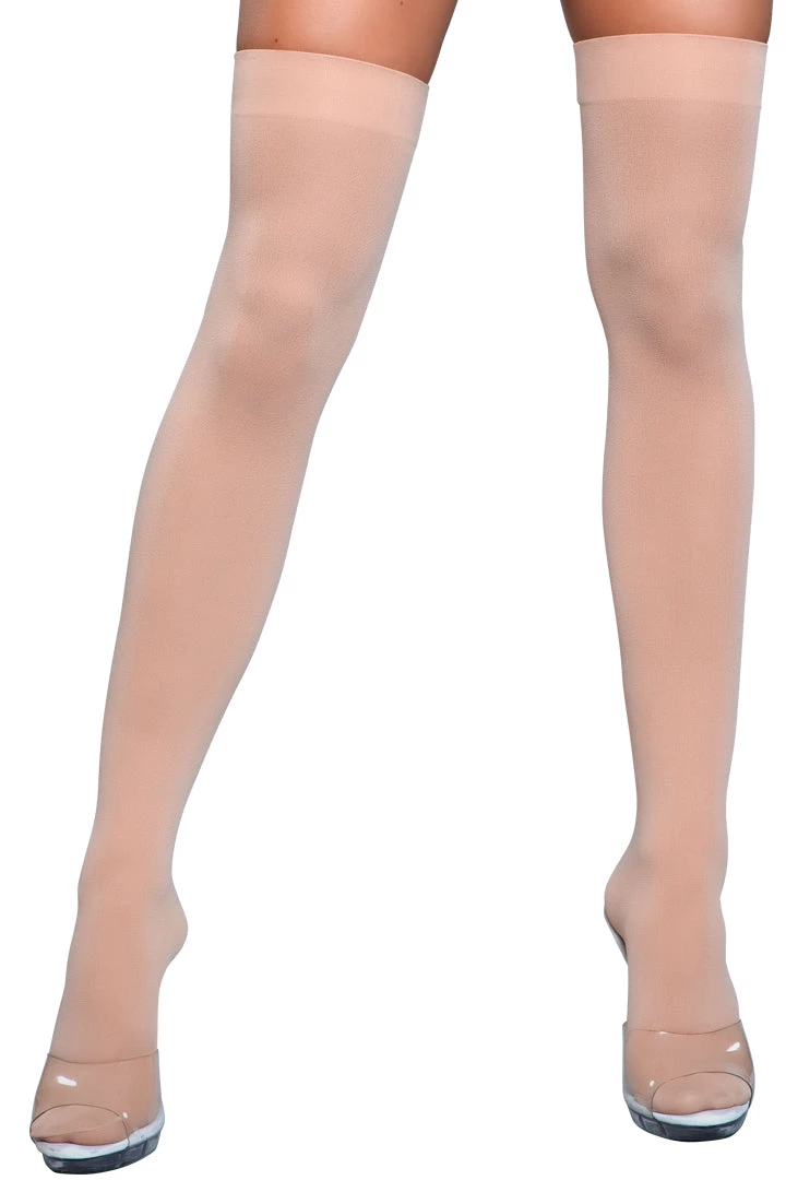 Be Wicked Light Beige Opaque Thigh Highs Hosiery 3 Be Wicked Light Beige Opaque Thigh Highs Hosiery