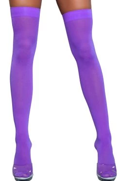 Be Wicked Purple Opaque Thigh Highs Hosiery