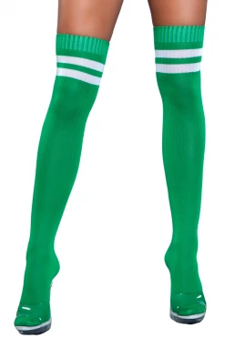 Be Wicked Hosiery Going Pro Green Thigh Highs