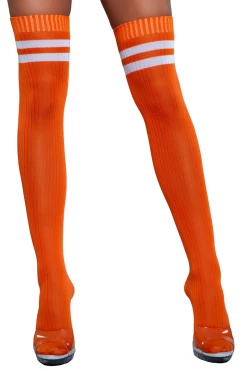 Be Wicked Going Pro Orange Thigh Highs