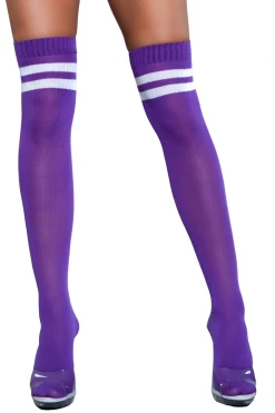 Be Wicked Going Pro Purple Thigh Highs Hosiery