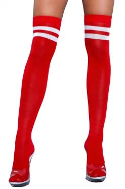Be Wicked Hosiery Going Pro Red Thigh Highs