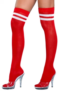 Be Wicked Hosiery Going Pro Red Thigh Highs