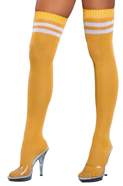 Be Wicked Hosiery Going Pro Yellow Thigh Highs