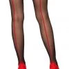 Leg Avenue Red Backseam Sheer Black Thigh Highs