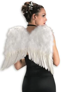 Rubies Deluxe White Faux Feather Angel Wings
