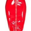 Music Legs Red Latex Zip Up Pencil Skirt
