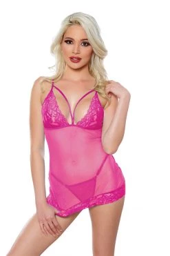 Allure Hot Pink Blush Me Babydoll & G-string Lingerie