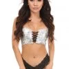 Daisy Corsets Lavish Silver Crackle Lace-Up Short Bustier Top* 1 Daisy Corsets Lavish Silver Crackle Lace-Up Short Bustier Top*