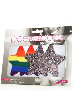 XGEN Pride And Rainbow Glitter Stars Nipple Pasties Lingerie