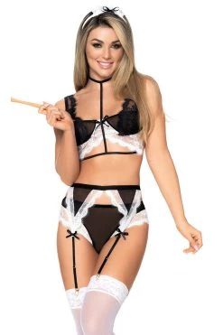 Mapale Black/White Maid Lingerie Costume