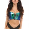 Daisy Corsets Lavish Teal/Blue Holo Lace-Up Short Bustier Top*