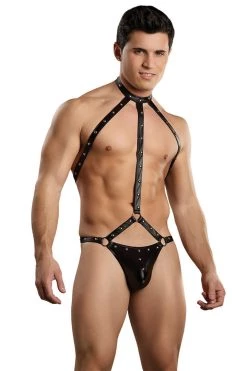 Magic Silk Black Fetish Gladiator Harness